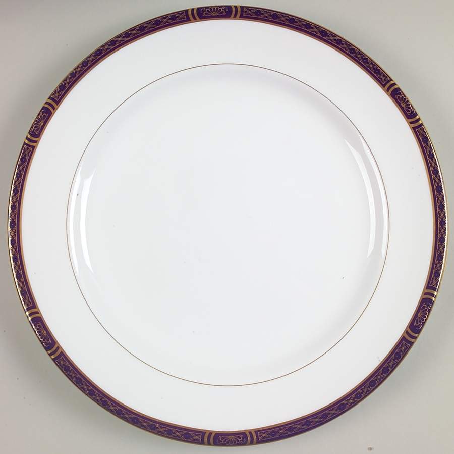 Mountbatten Cobalt Blue (Gold Trim) 12" Chop Plate (Round Platter) by Royal Worcester-1