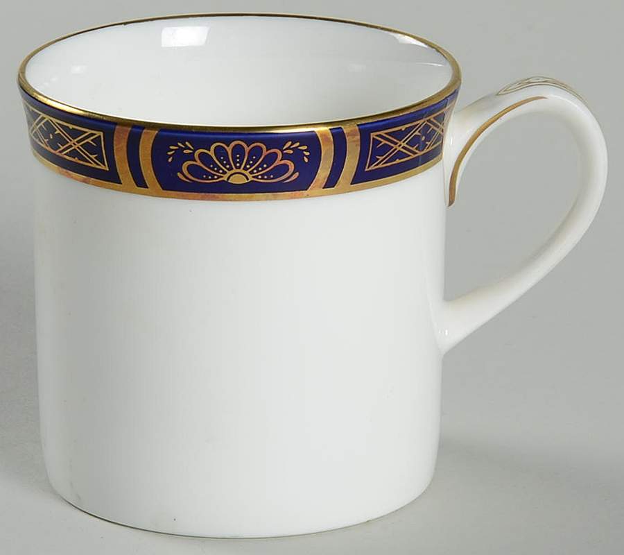 Mountbatten Cobalt Blue (Gold Trim) Flat Demitasse Cup by Royal Worcester-1