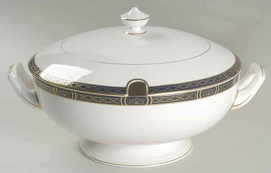 Mountbatten Cobalt Blue (Gold Trim) Tureen &  Lid by Royal Worcester-1