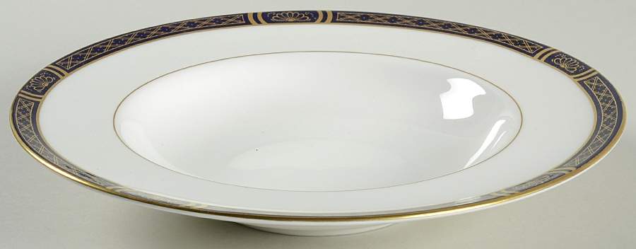 Mountbatten Cobalt Blue (Gold Trim) Large Rim Soup Bowl by Royal Worcester-1