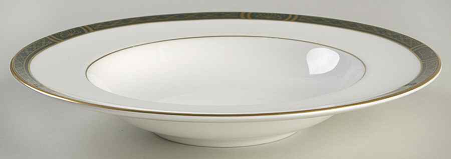 Mountbatten Green Large Rim Soup Bowl by Royal Worcester-1