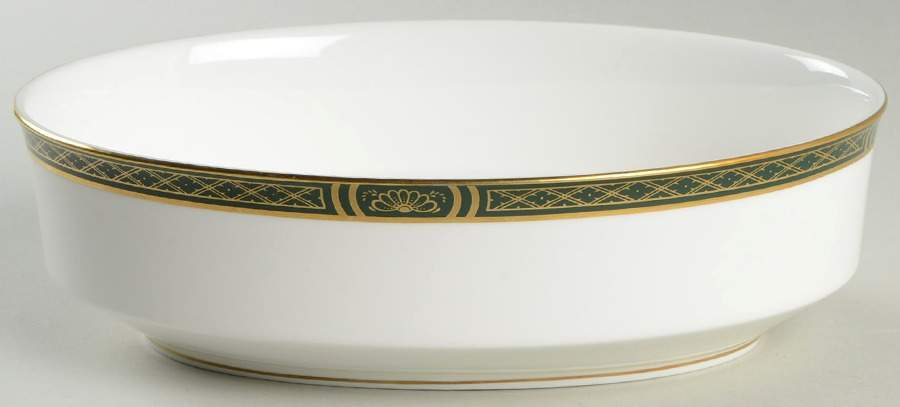 Mountbatten Green 8" Oval Vegetable Bowl by Royal Worcester-1
