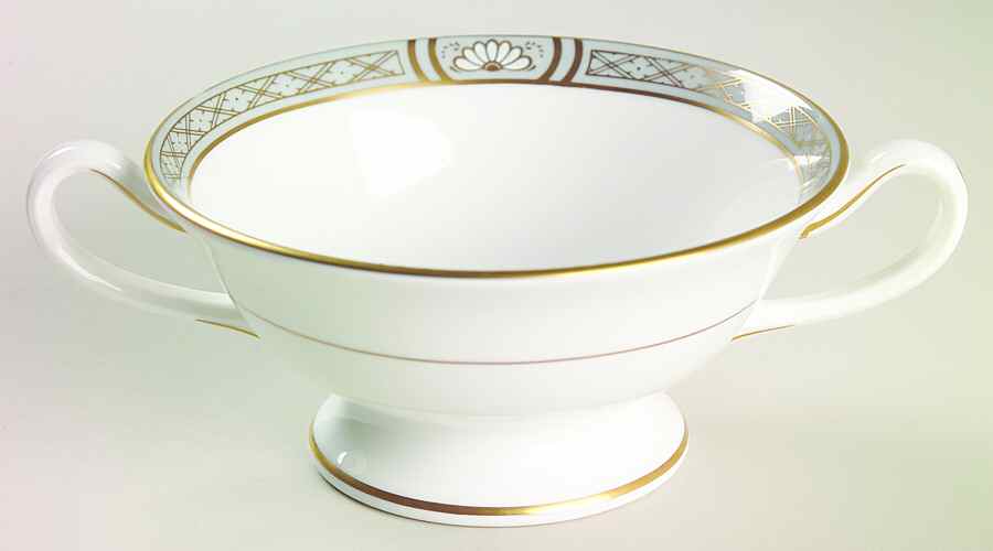 Mountbatten Grey Footed Cream Soup Bowl by Royal Worcester-1