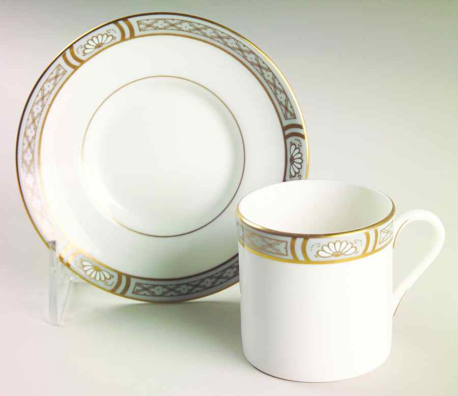 Mountbatten Grey Flat Demitasse Cup & Saucer Set by Royal Worcester-1