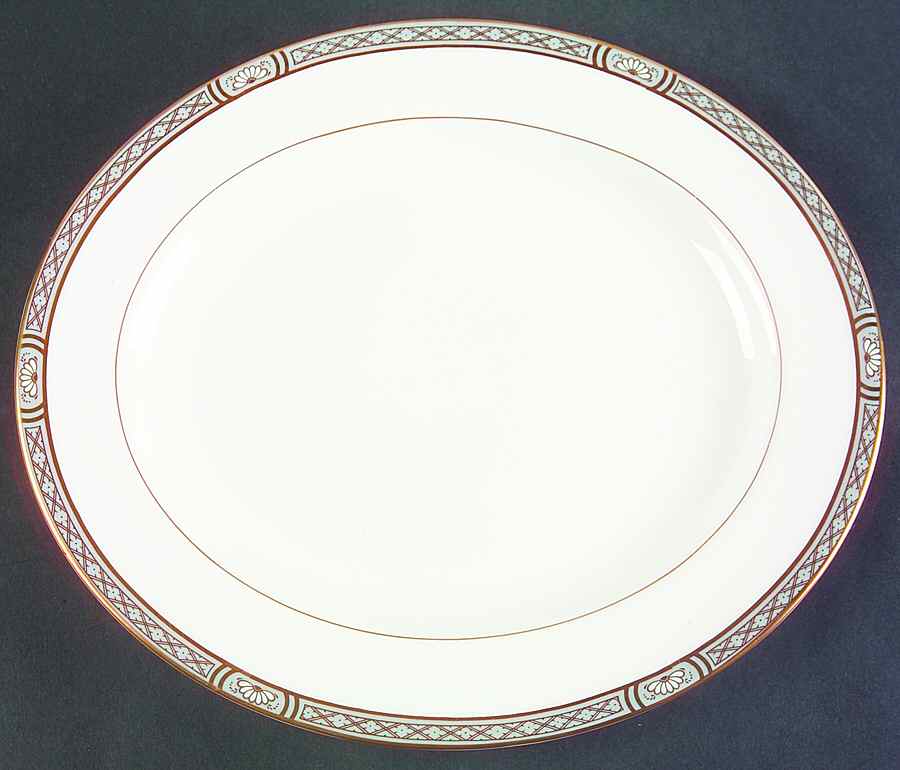 Mountbatten Grey 13" Oval Serving Platter by Royal Worcester-1