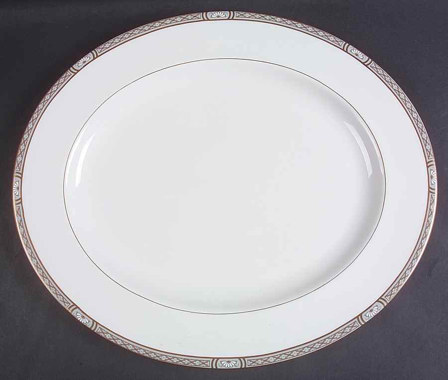Mountbatten Grey 17" Oval Serving Platter by Royal Worcester-1