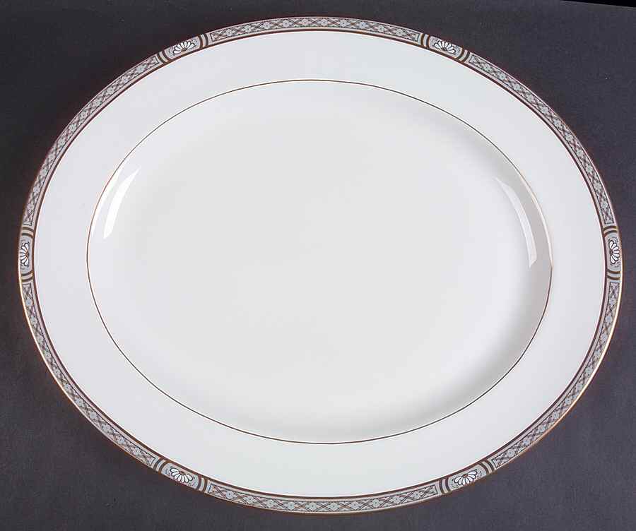 Mountbatten Grey 15" Oval Serving Platter by Royal Worcester-1