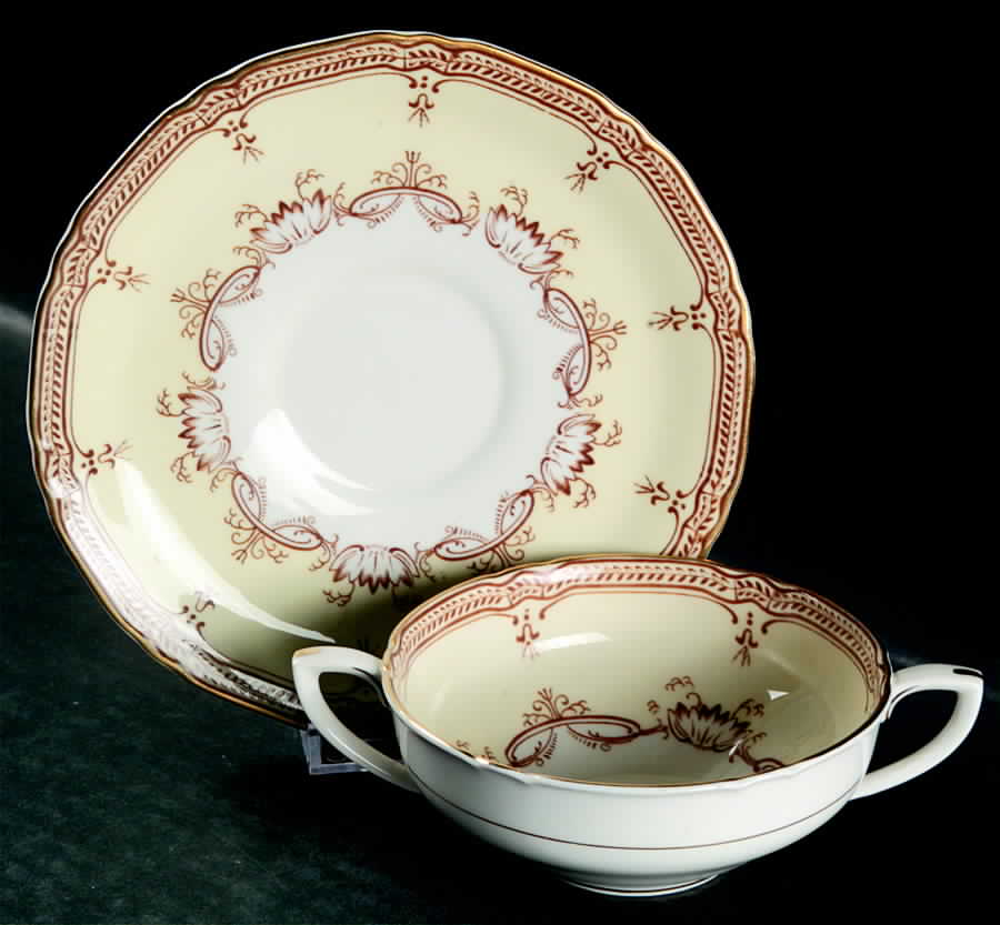 Nelson Flat Cream Soup Bowl & Saucer Set by Royal Worcester-1