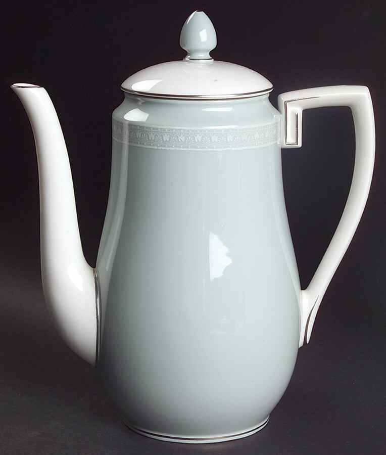 Orleans (Platinum Trim) Coffee Pot & Lid by Royal Worcester-1