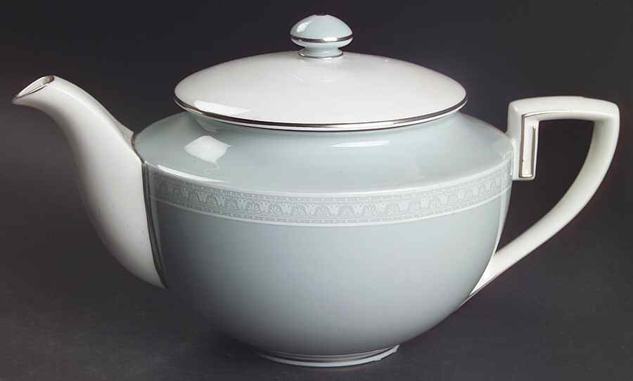Orleans (Platinum Trim) Teapot & Lid by Royal Worcester-1