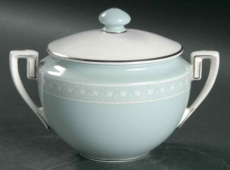 Orleans (Platinum Trim) Sugar Bowl & Lid by Royal Worcester-1
