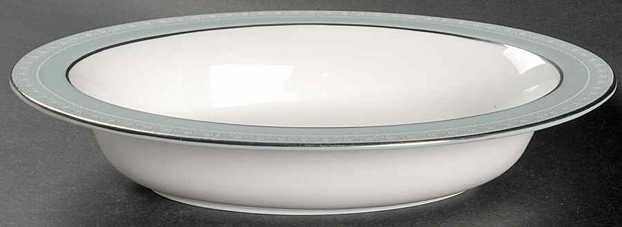Orleans (Platinum Trim) 10" Oval Vegetable Bowl by Royal Worcester-1