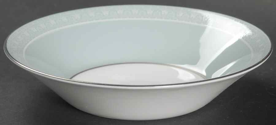 Orleans (Platinum Trim) Fruit/Dessert (Sauce) Bowl by Royal Worcester-1
