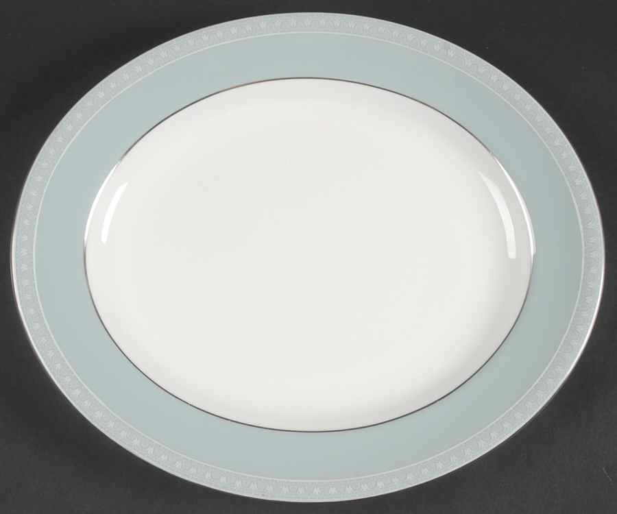 Orleans (Platinum Trim) 12" Oval Serving Platter by Royal Worcester-1