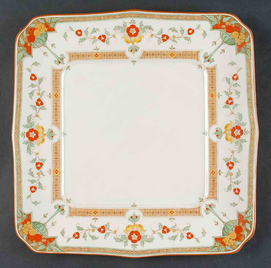Orlando Orange 12" Square Cake Plate by Royal Worcester-1