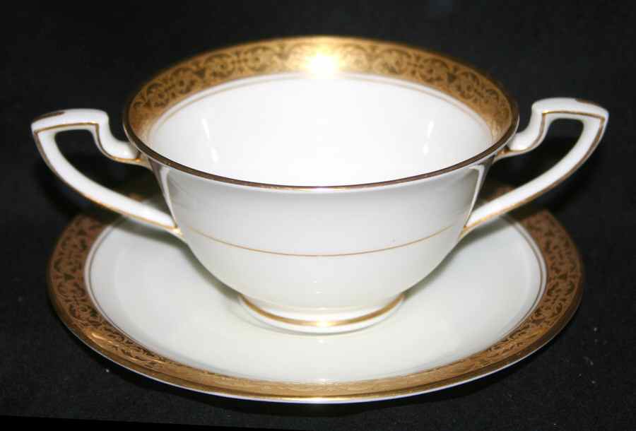 Patrician Footed Bouillon Cup & Saucer by Royal Worcester-1