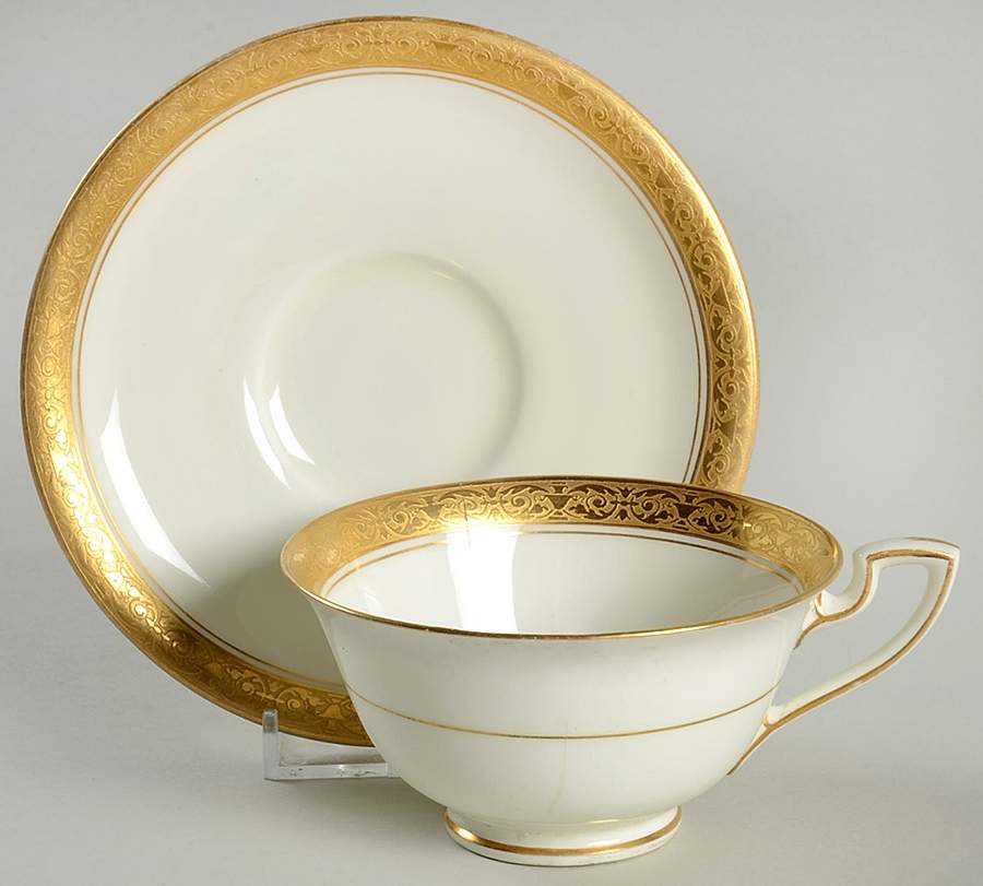 Patrician Footed Cup & Saucer Set by Royal Worcester-1