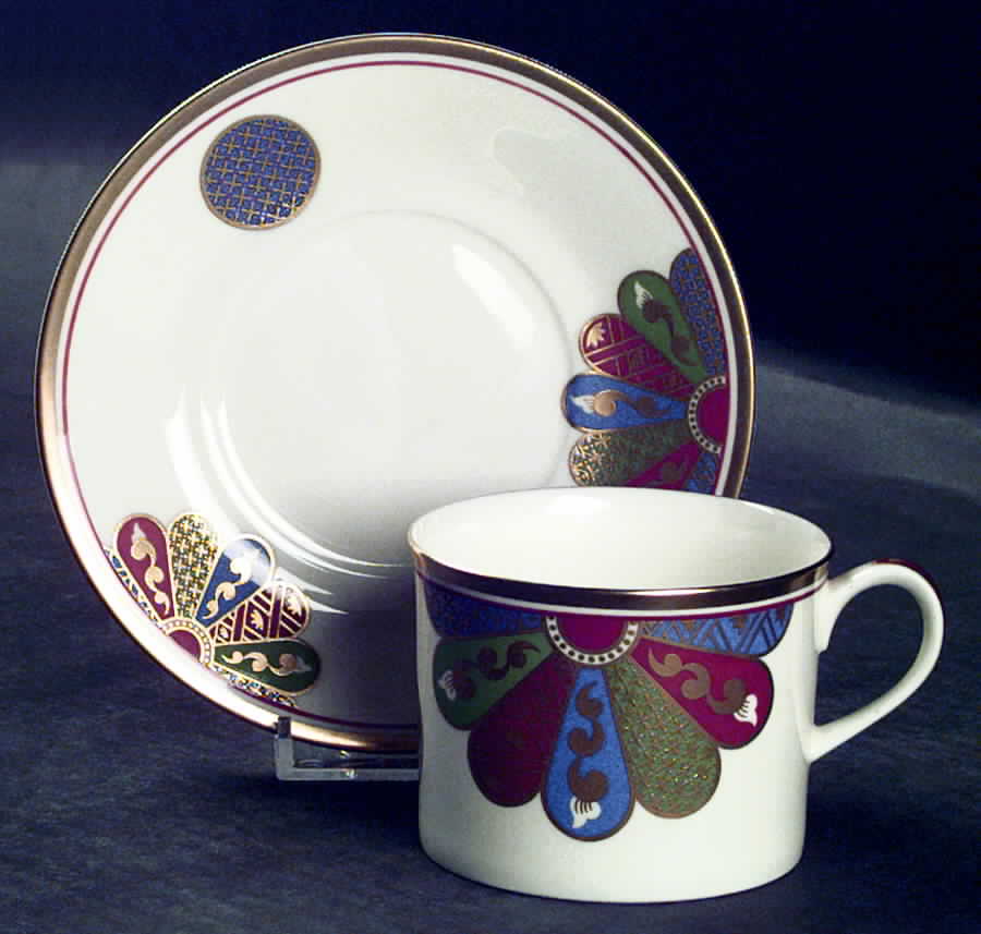 Pavilion Flat Cup & Saucer Set by Royal Worcester-1