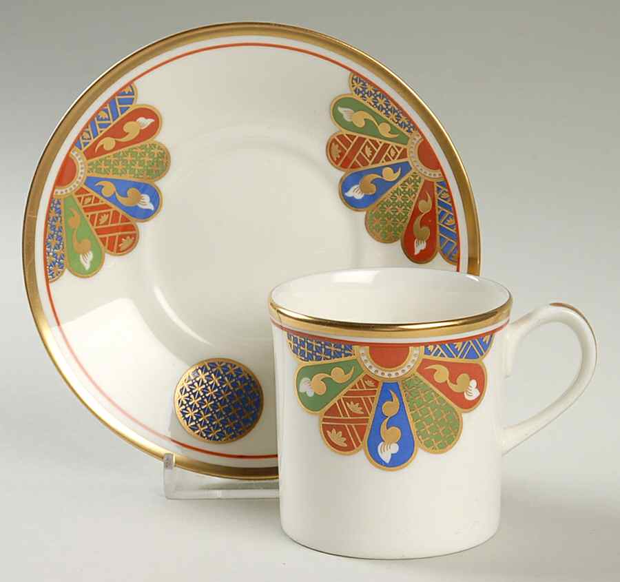 Pavilion Flat Demitasse Cup & Saucer Set by Royal Worcester-1
