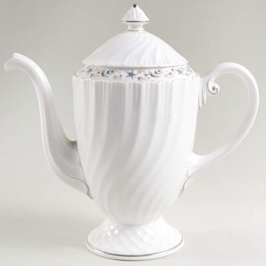 Petite Fleur (Swirl) Coffee Pot & Lid by Royal Worcester-1