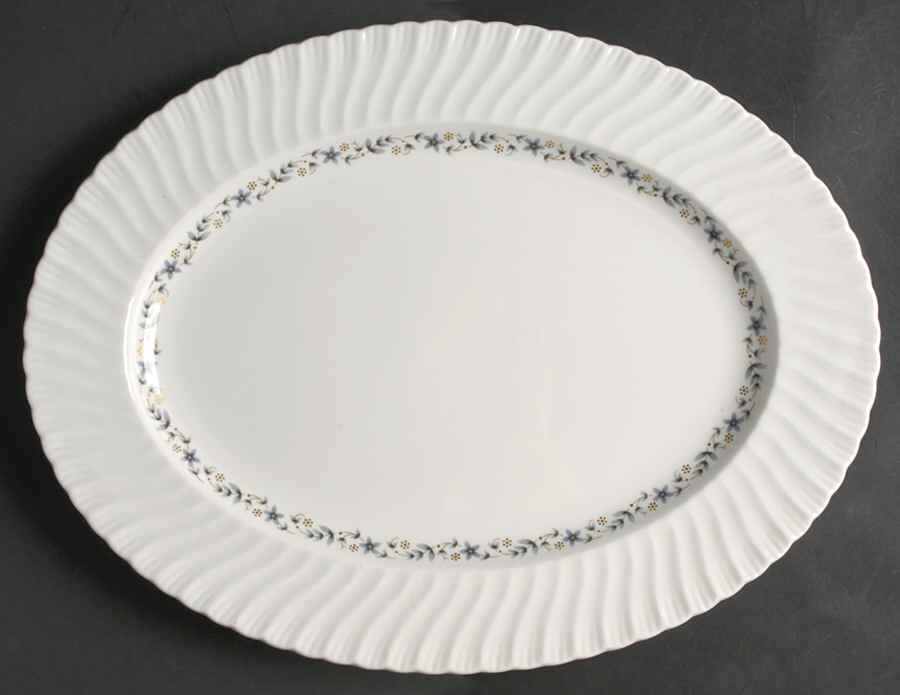 Petite Fleur (Swirl) 15" Oval Serving Platter by Royal Worcester-1