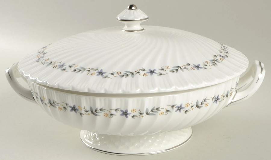 Petite Fleur (Swirl) Round Covered Vegetable by Royal Worcester-1