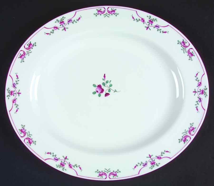 Petite Fleur Pink (Smooth) 13" Oval Serving Platter by Royal Worcester-1