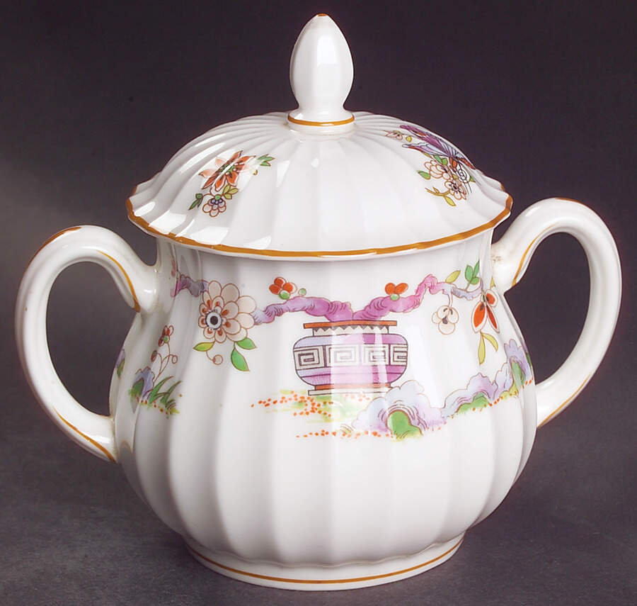 Pekin Sugar Bowl & Lid by Royal Worcester-1