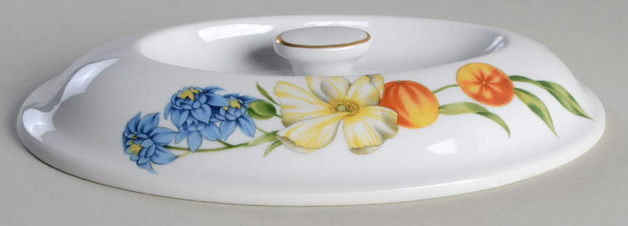 Pershore (Gold Trim) Lid for 10" Oval Entree Dish by Royal Worcester-1