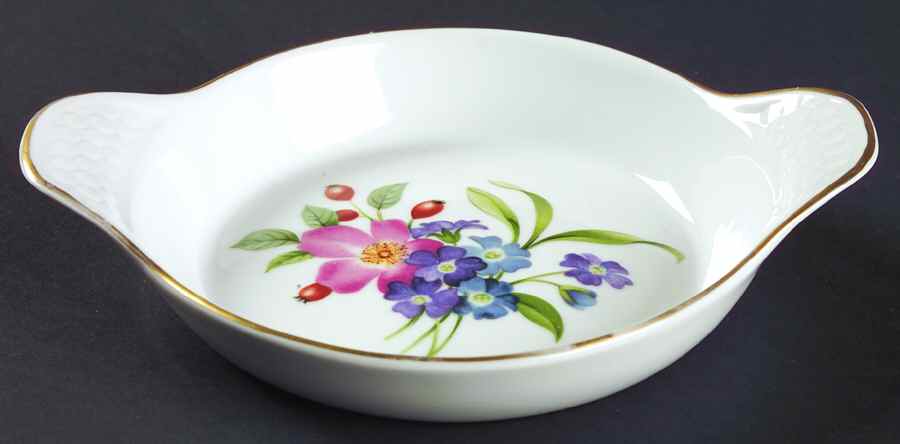 Pershore (Gold Trim) 7" Eared Round Egg Dish by Royal Worcester-1