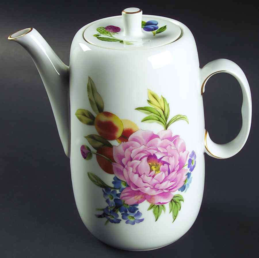 Pershore (Gold Trim) Coffee Pot & Lid by Royal Worcester-1