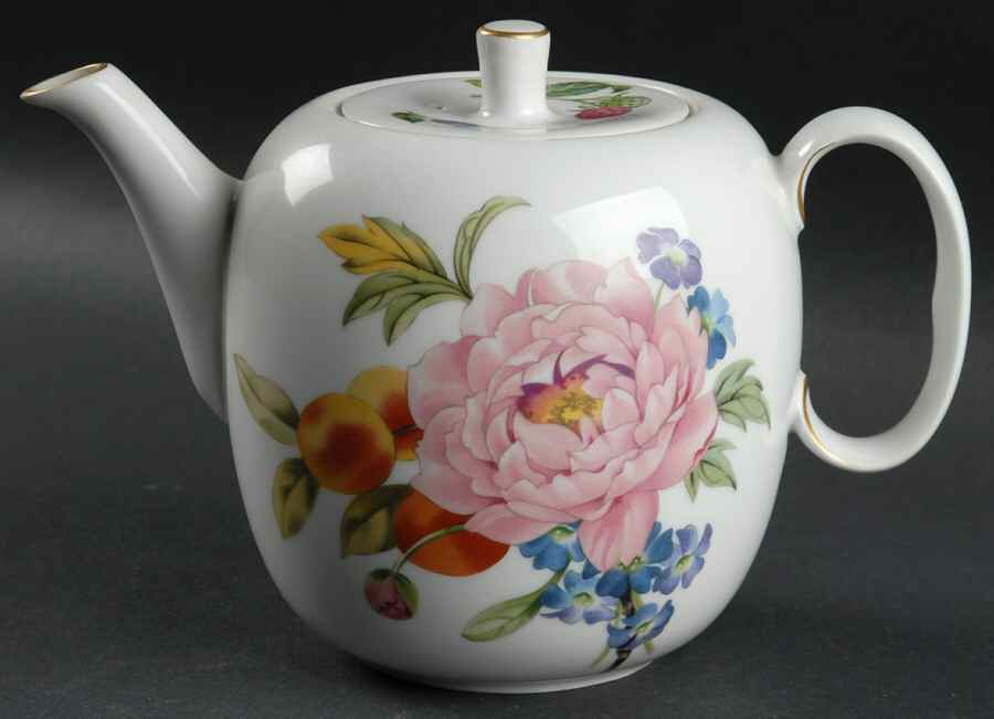 Pershore (Gold Trim) Teapot & Lid by Royal Worcester-1
