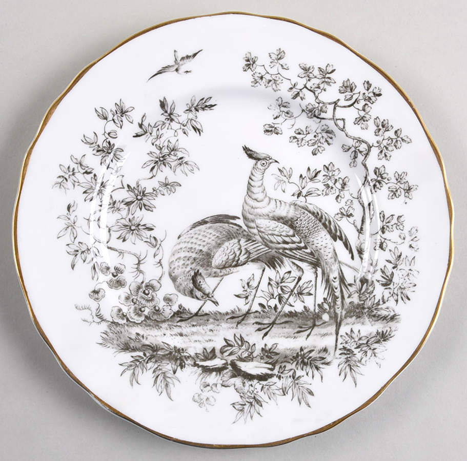 Pheasant Black Salad Plate by Royal Worcester-1