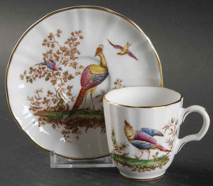 Pheasant Multicolor Flat Demitasse Cup & Saucer Set by Royal Worcester-1