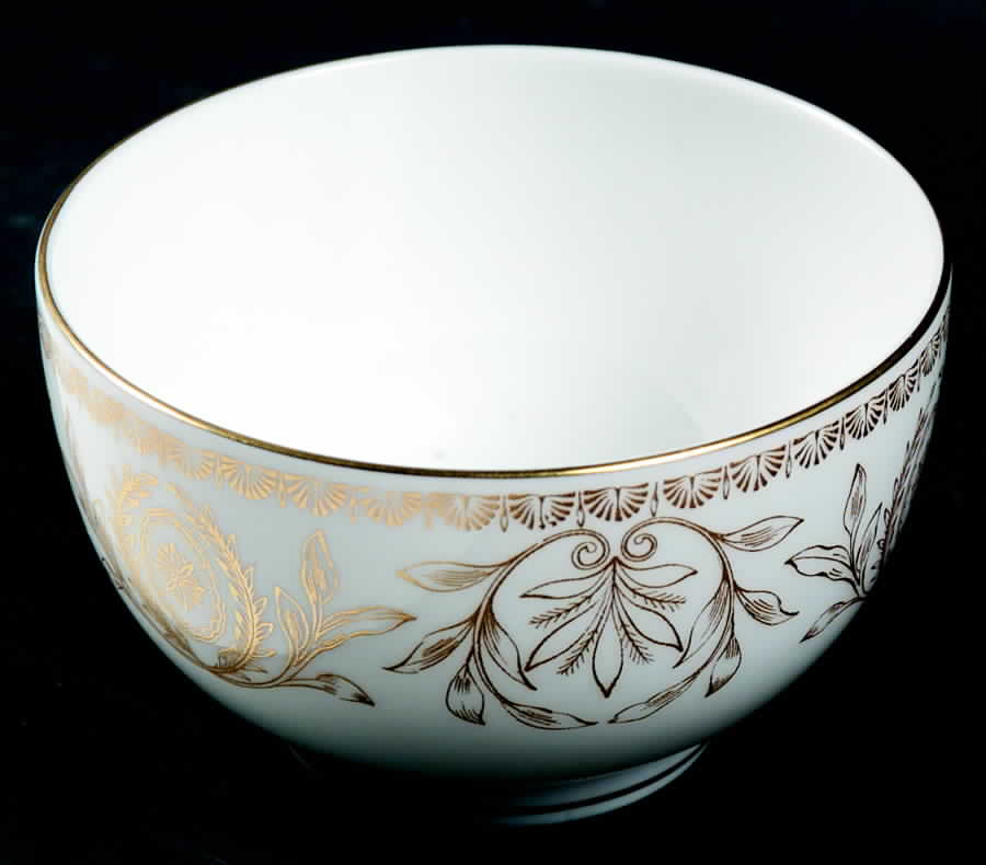 Pompadour Gold and White Open Sugar Bowl by Royal Worcester-1