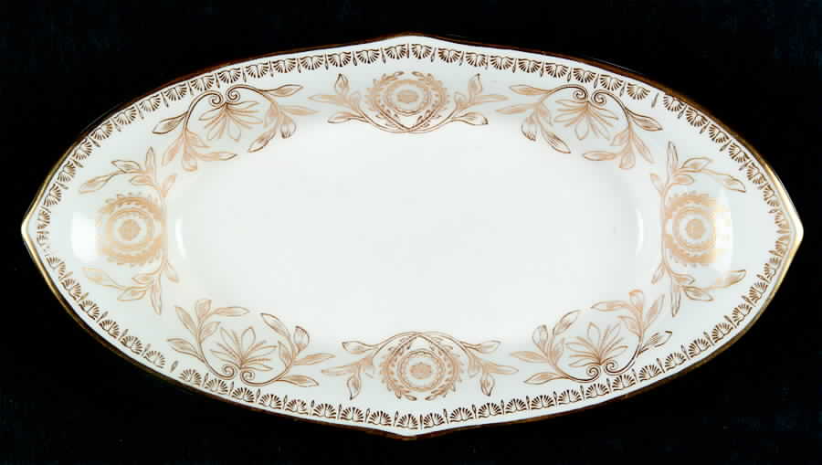 Pompadour Gold and White Relish/Olive Tray by Royal Worcester-1