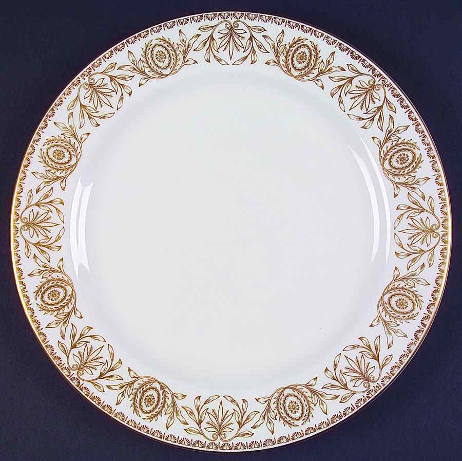 Pompadour Gold and White 12" Chop Plate (Round Platter) by Royal Worcester-1