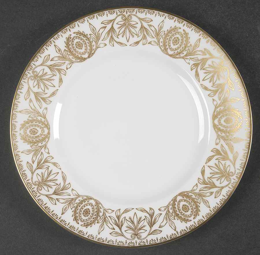 Pompadour Gold and White Bread & Butter Plate by Royal Worcester-1