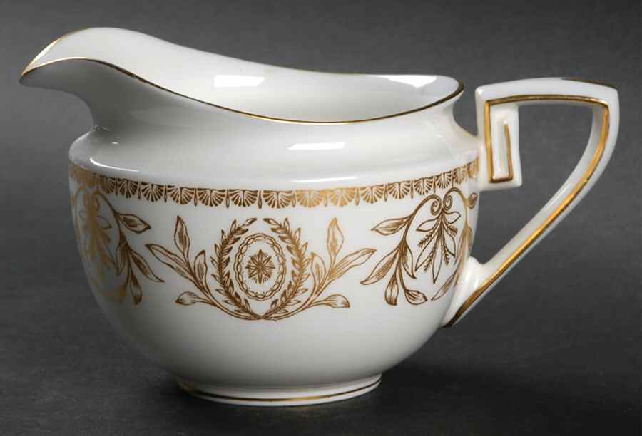 Pompadour Gold and White Creamer by Royal Worcester-1
