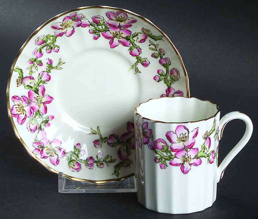 Pomona Flat Demitasse Cup & Saucer Set by Royal Worcester-1