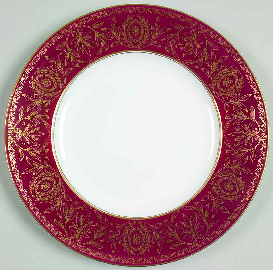 Pompadour Red and Gold Luncheon Plate by Royal Worcester-1