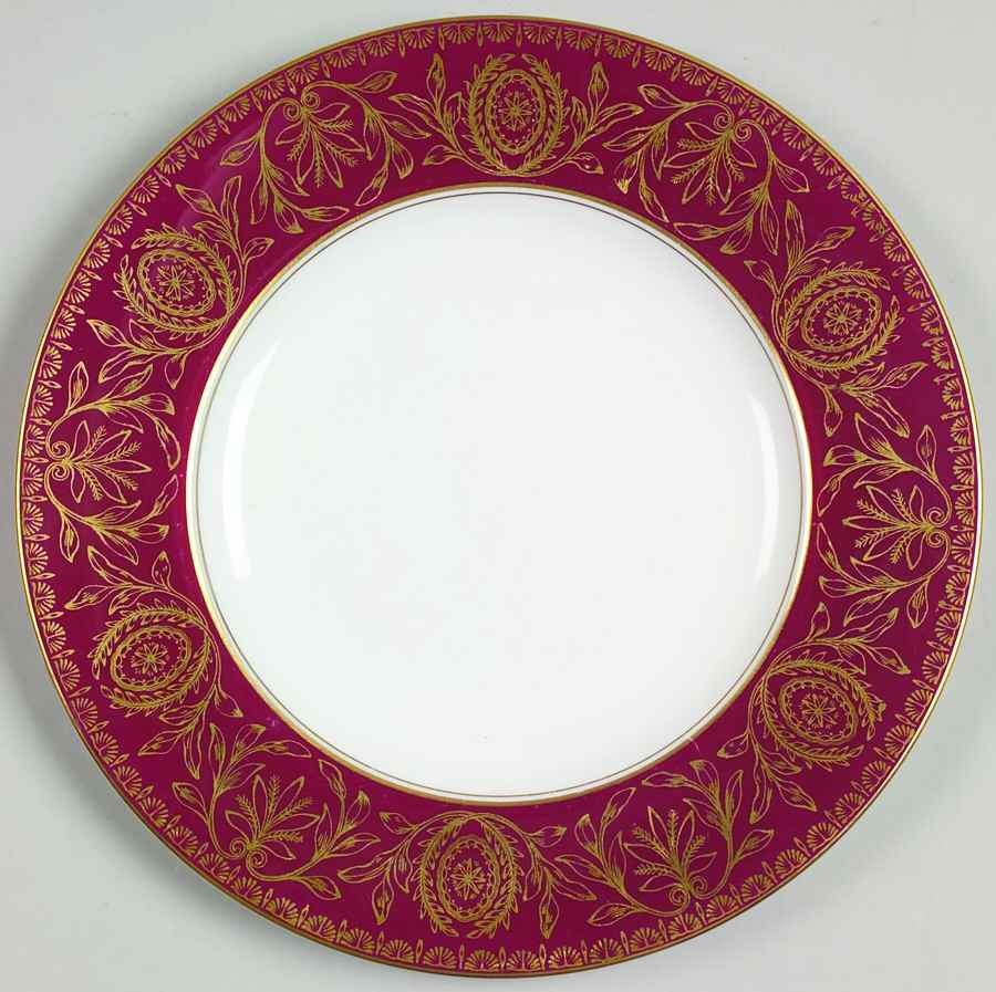Pompadour Red and Gold Salad Plate by Royal Worcester-1