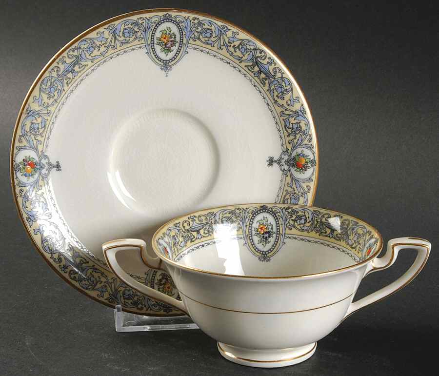 Portia Footed Bouillon Cup & Saucer by Royal Worcester-1