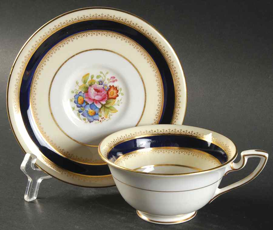 Princess Royal Footed Cup & Saucer Set by Royal Worcester-1