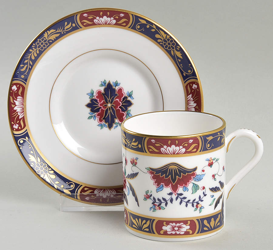 Prince Regent Flat Demitasse Cup & Saucer Set by Royal Worcester-1