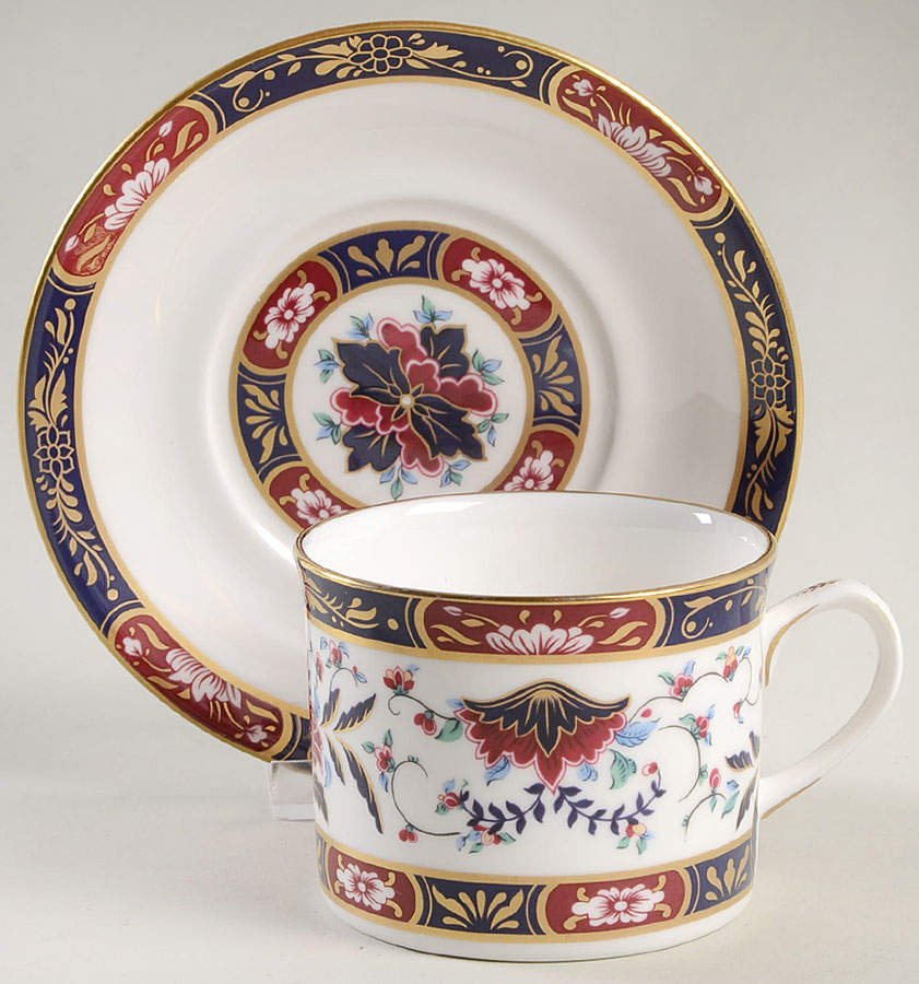 Prince Regent Flat Cup & Saucer Set by Royal Worcester-1