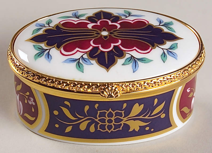 Prince Regent Oval Hinged Box by Royal Worcester-1