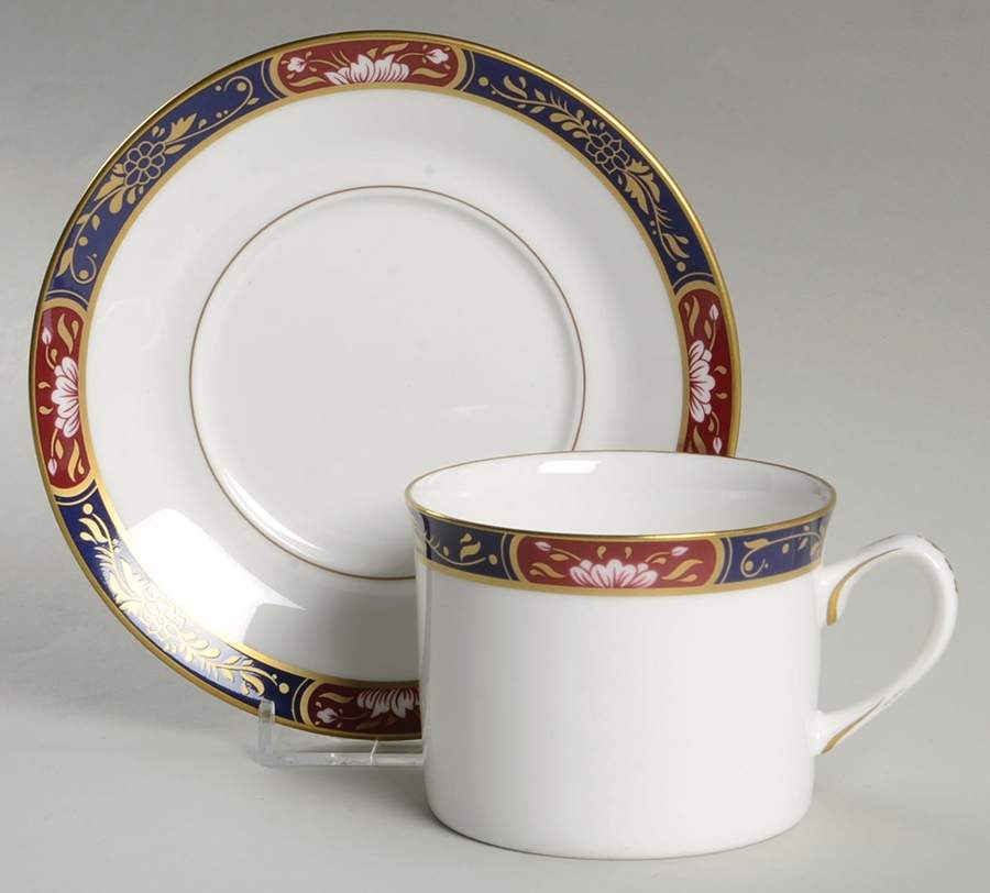Prince Regent Flat Cup & Saucer Set by Royal Worcester-1