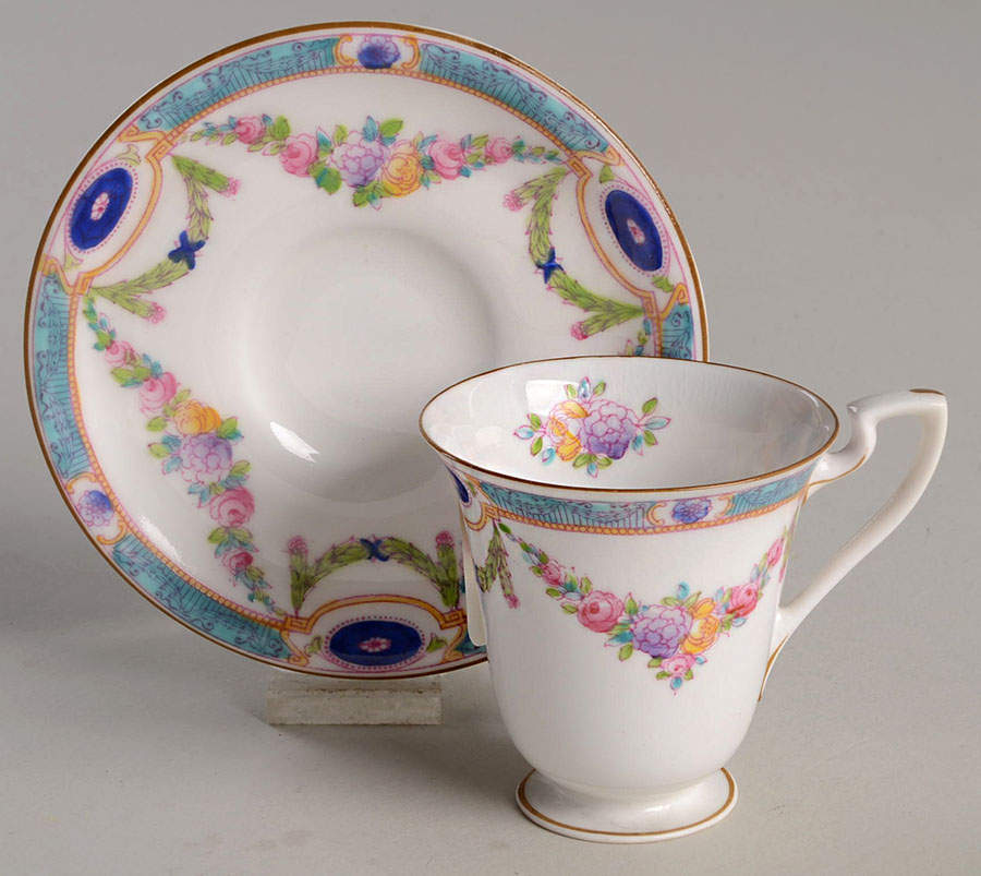 Puritan Footed Demitasse Cup & Saucer Set by Royal Worcester-1