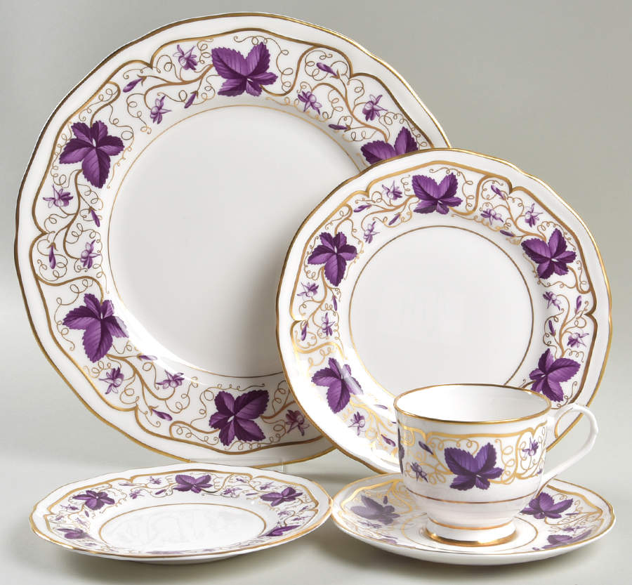 Purple Vine 5 Piece Place Setting by Royal Worcester-1